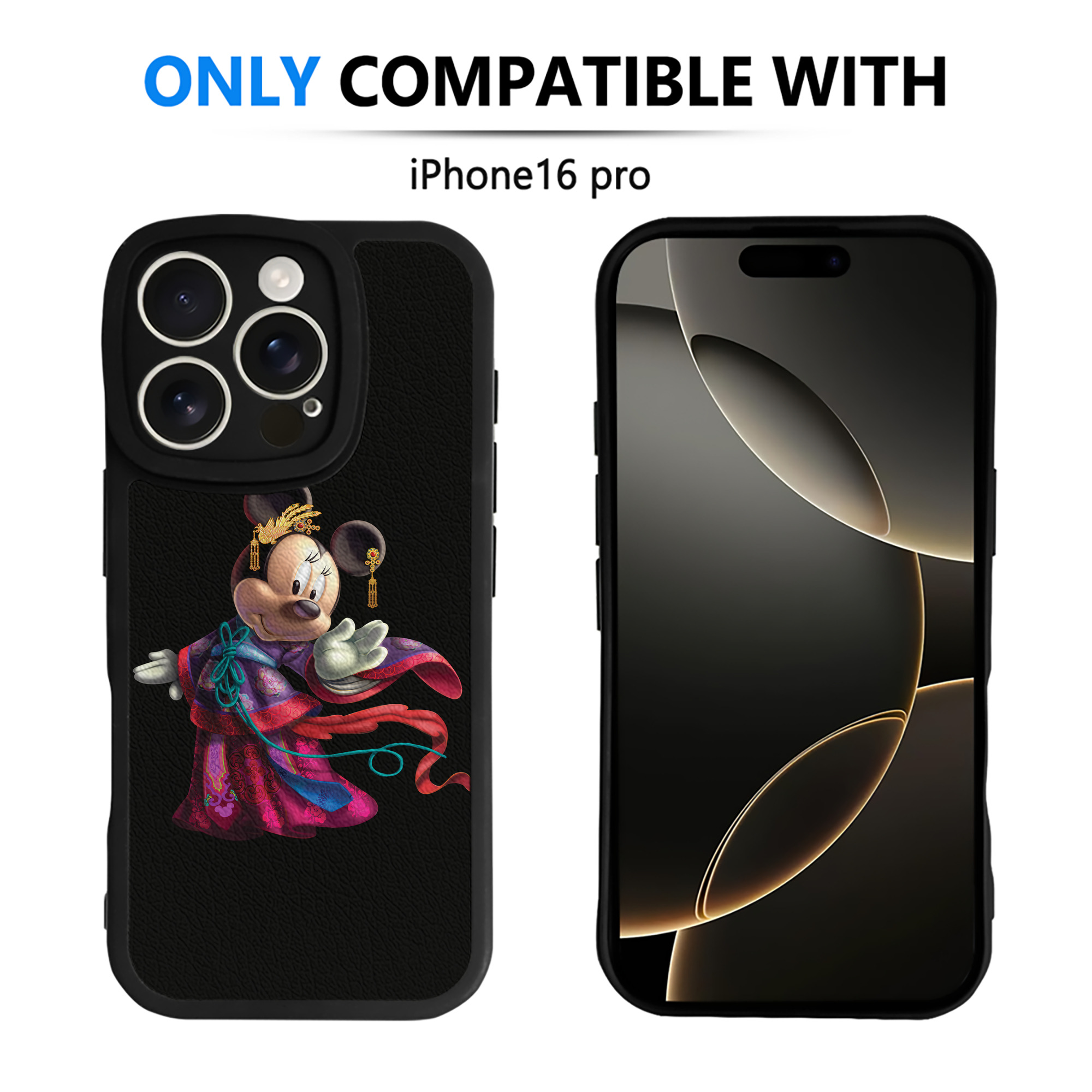 （画像用） ミッキーマウス Mickey Mouse 【iPhone 16シリーズ対応】シリコンスマホケース（レザー調） 材質：シリコン